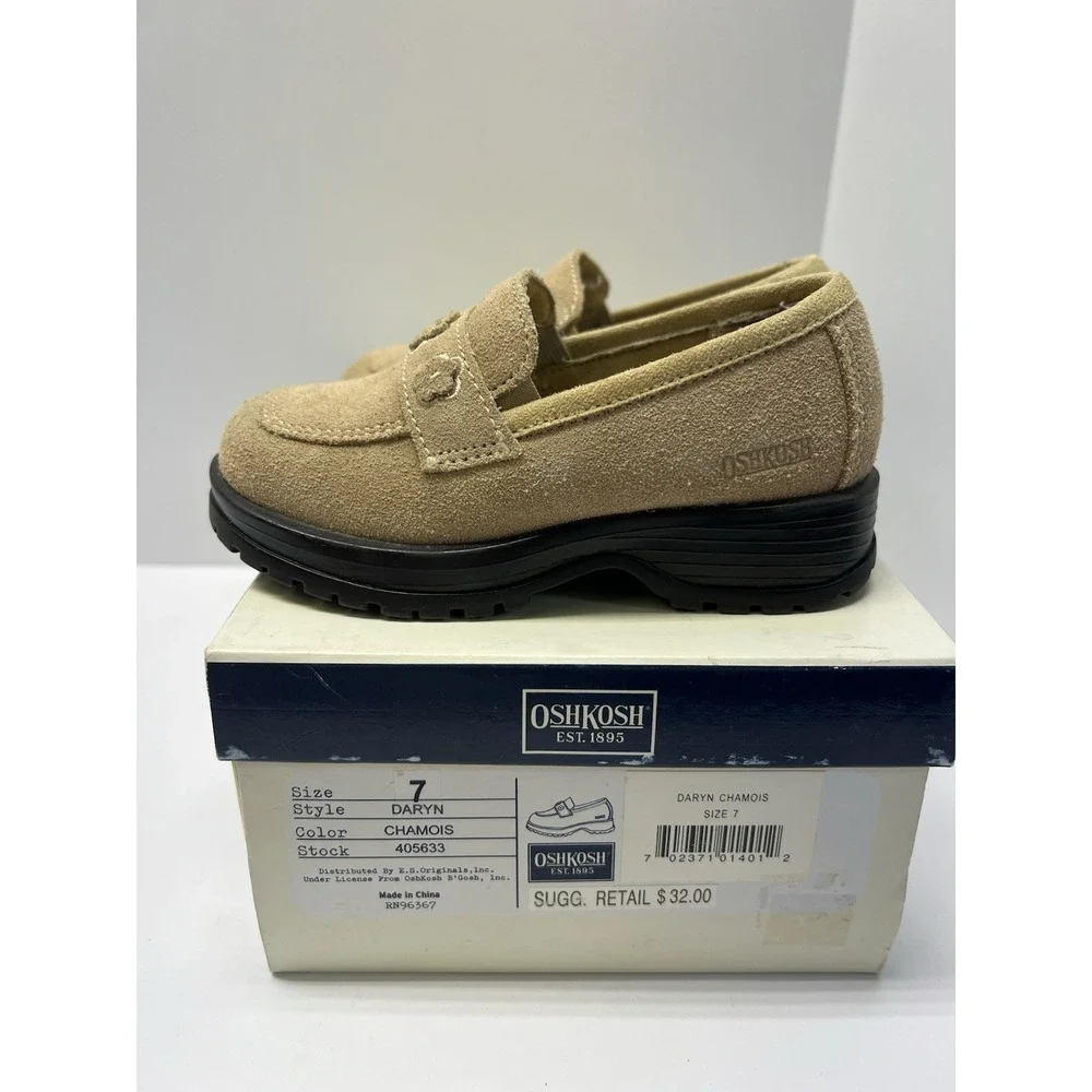 Oshkosh Daryn Chamois Girl Size 7 Slip On Shoes Vintage Y2K 90s  Mary Jane